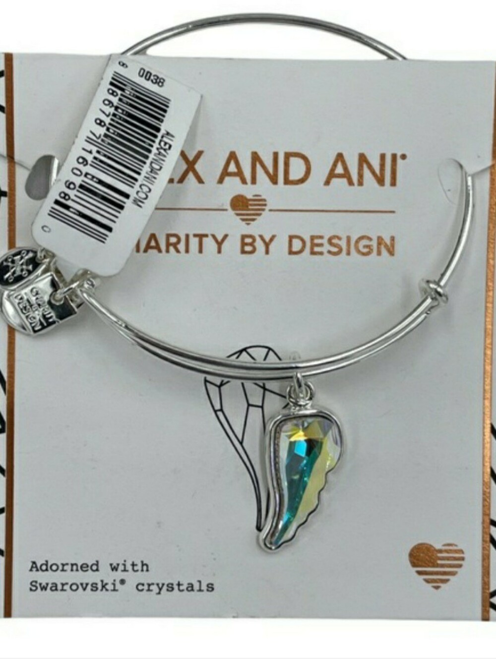 Alex and Ani Crystal Angel Wing Bangle Bracelet NWT